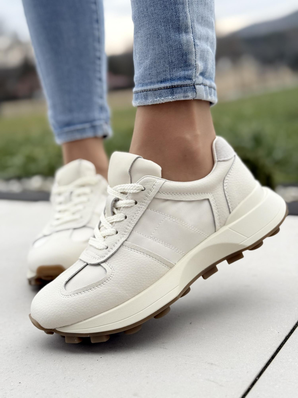 Sneakersy ze skóry naturalnej