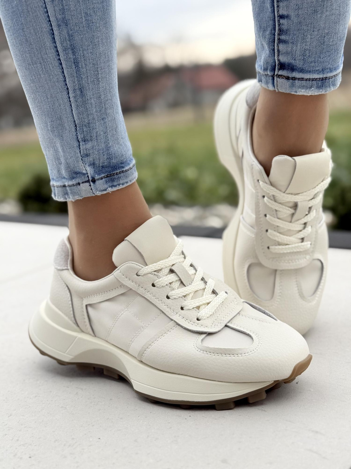 Sneakersy ze skóry naturalnej