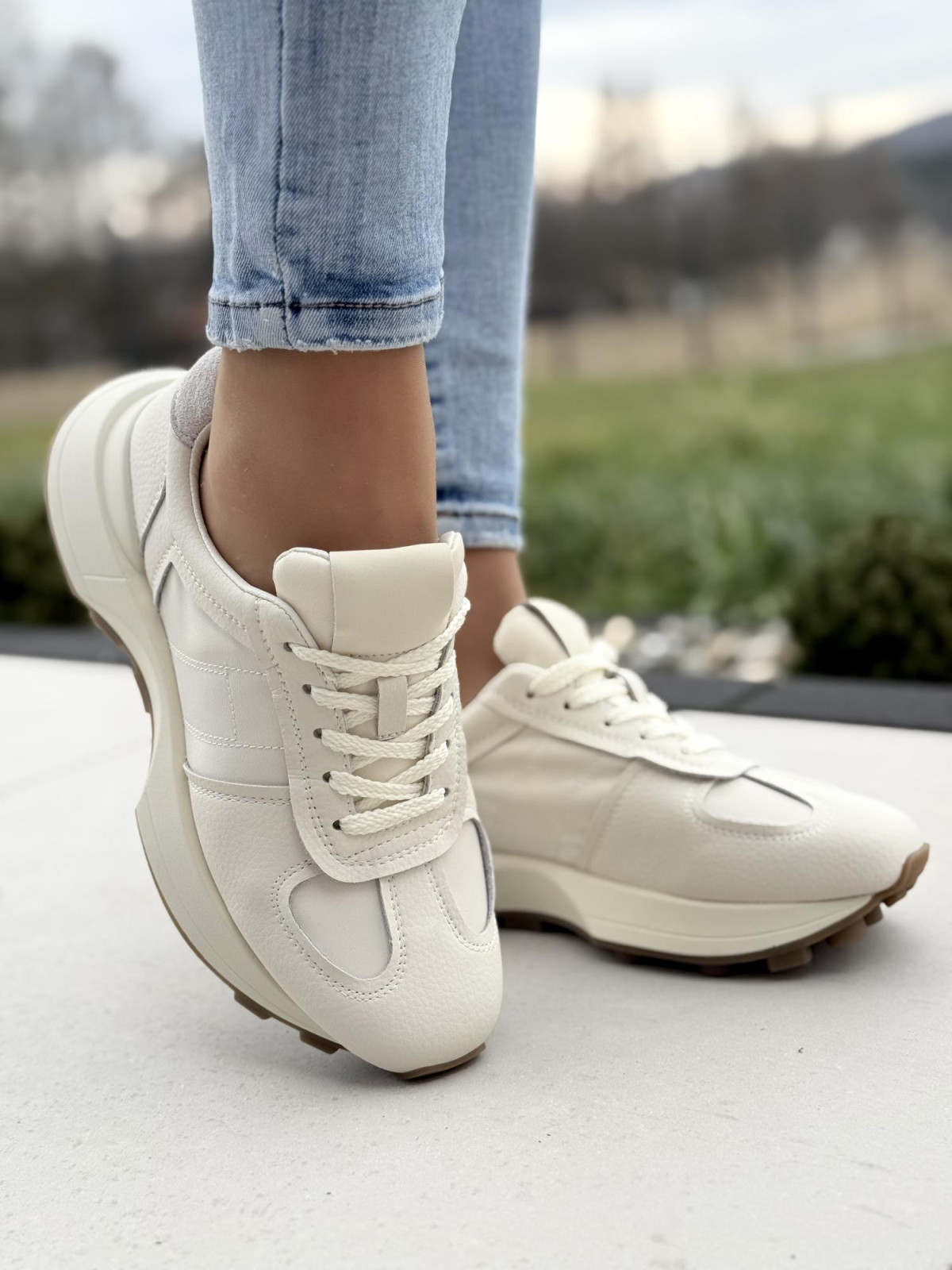 Sneakersy ze skóry naturalnej