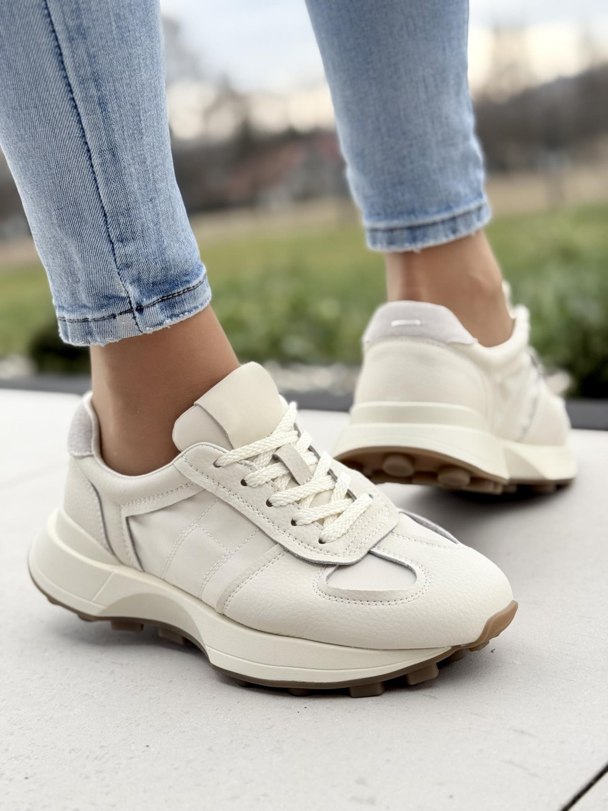 Sneakersy ze skóry naturalnej