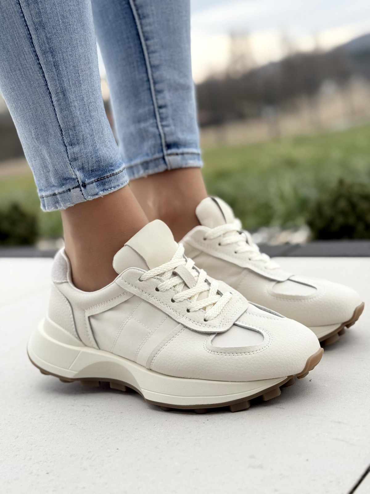 Sneakersy ze skóry naturalnej