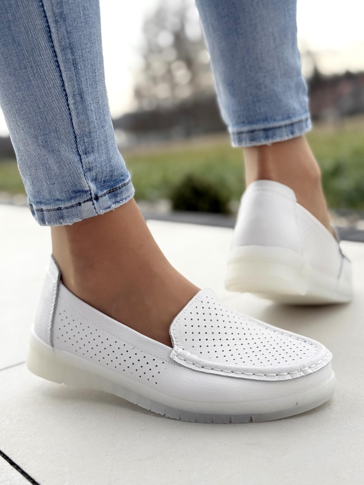 Mokasyny damskie ze skóry naturalnej