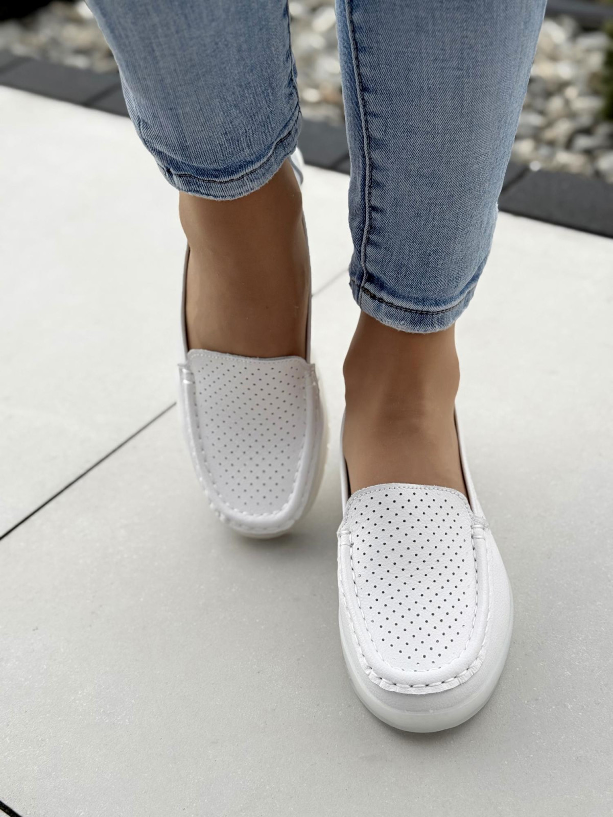 Mokasyny damskie ze skóry naturalnej