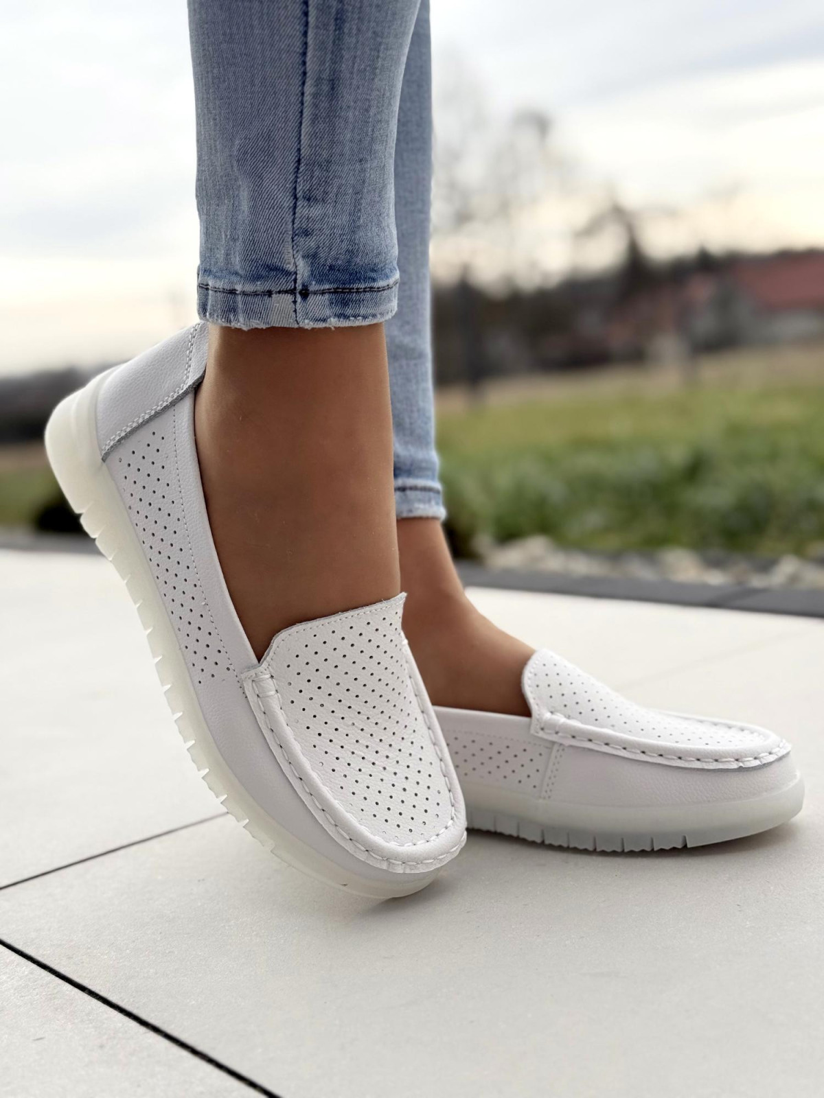 Mokasyny damskie ze skóry naturalnej