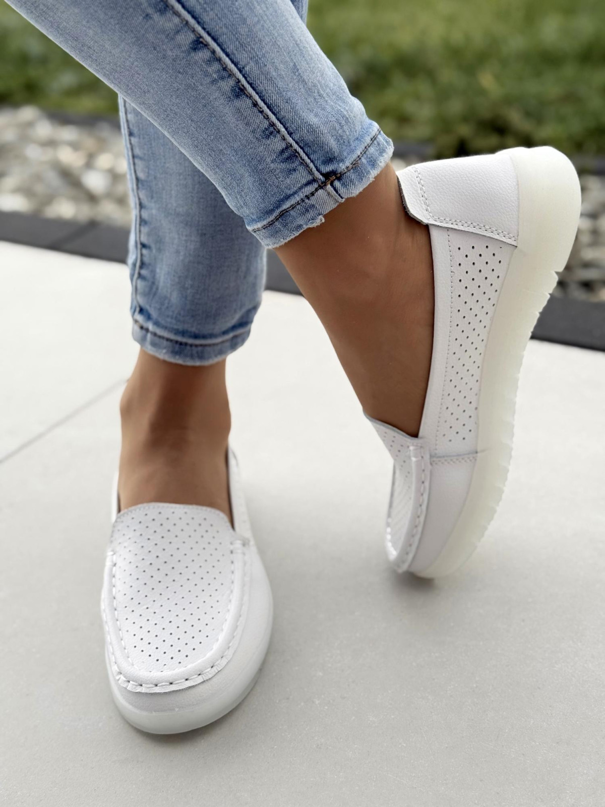 Mokasyny damskie ze skóry naturalnej