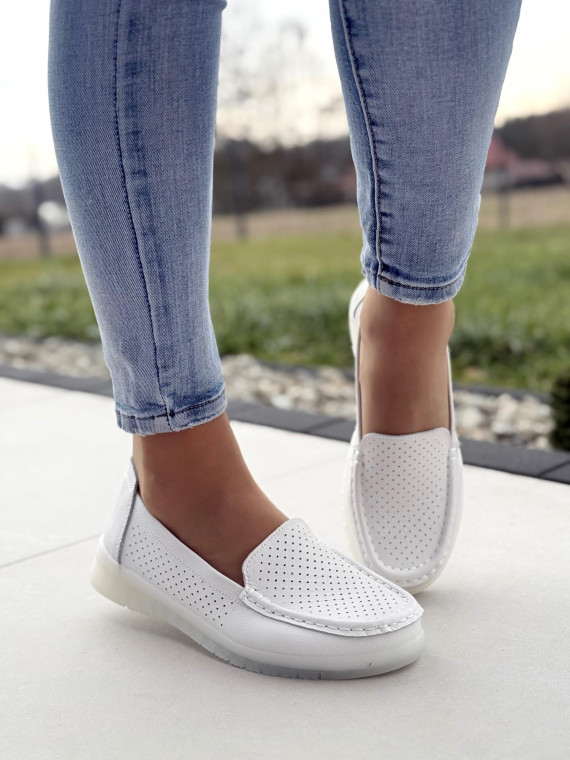 Mokasyny damskie ze skóry naturalnej