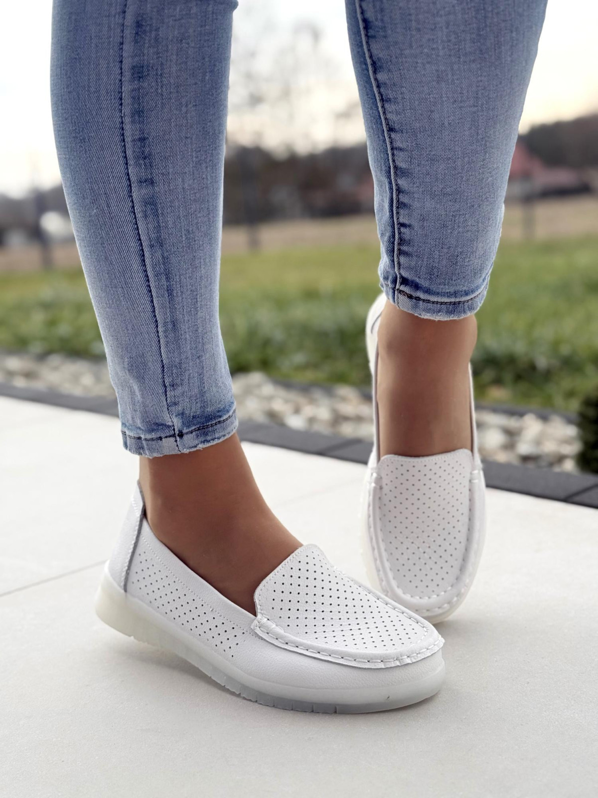 Mokasyny damskie ze skóry naturalnej