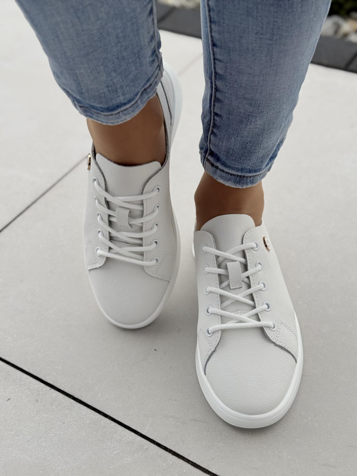 Sneakersy damskie ze skóry naturalnej