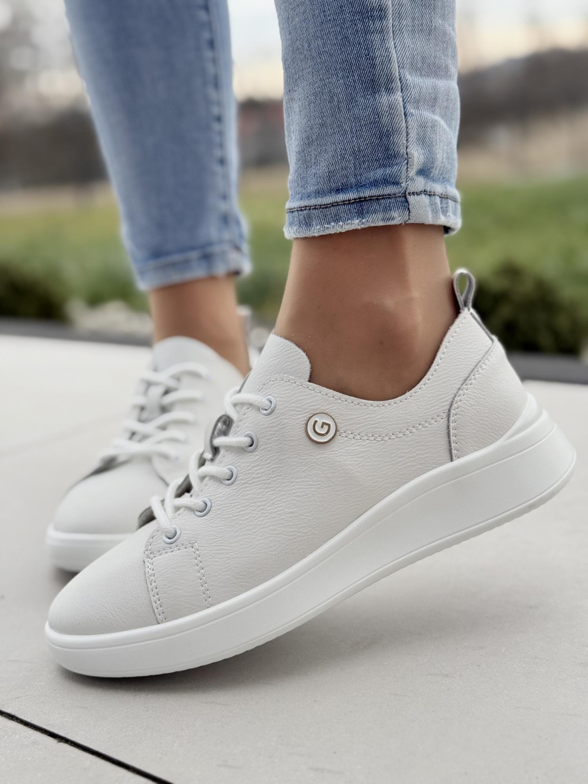 Sneakersy damskie ze skóry naturalnej