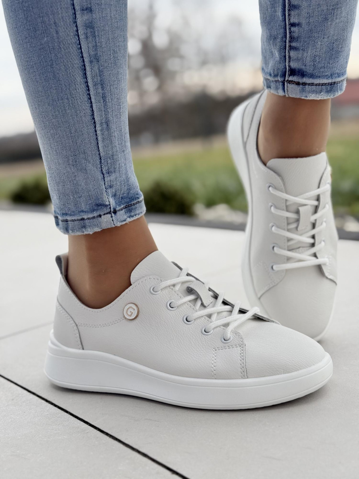 Sneakersy damskie ze skóry naturalnej