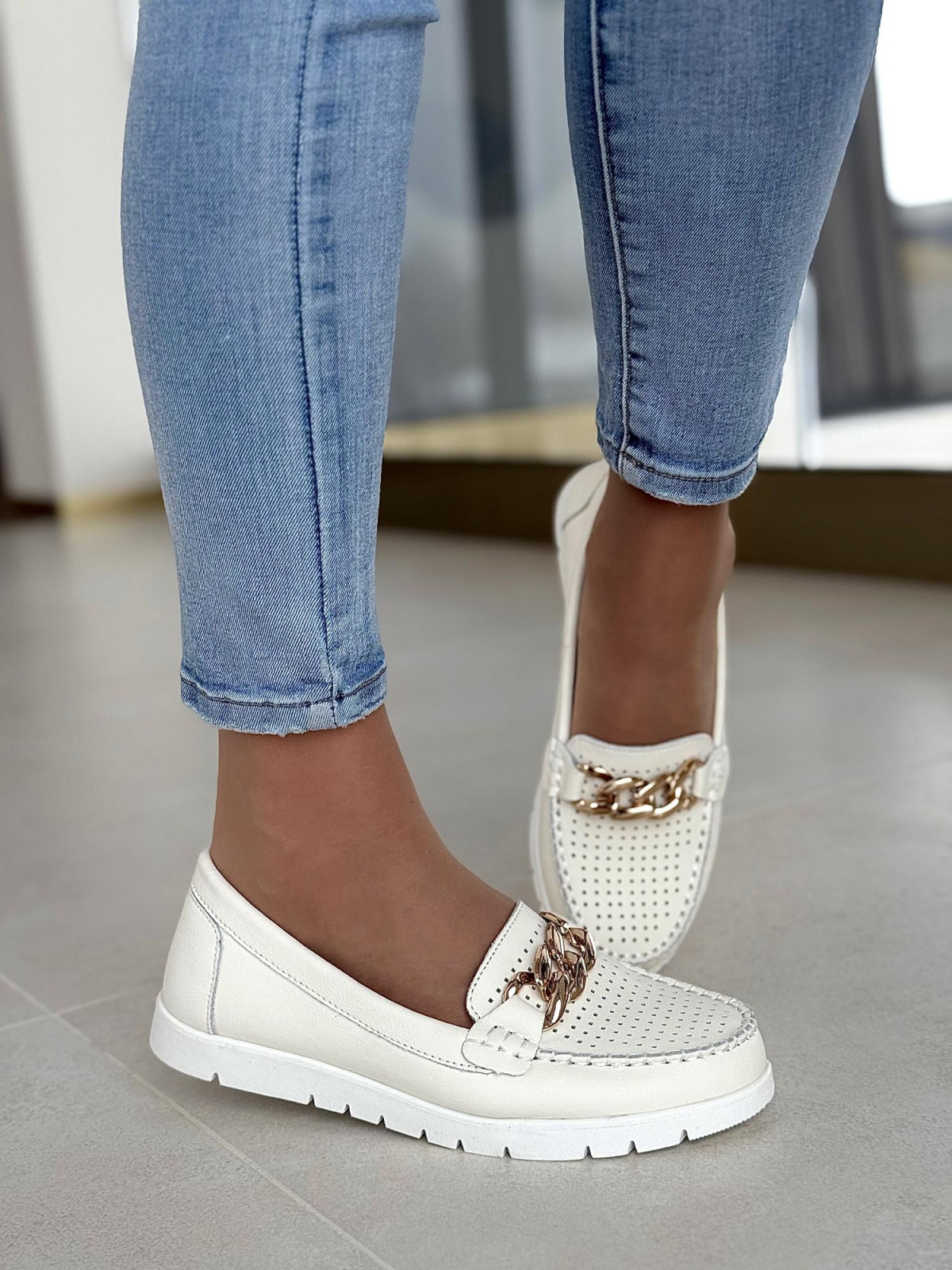 Mokasyny ze skóry naturalnej