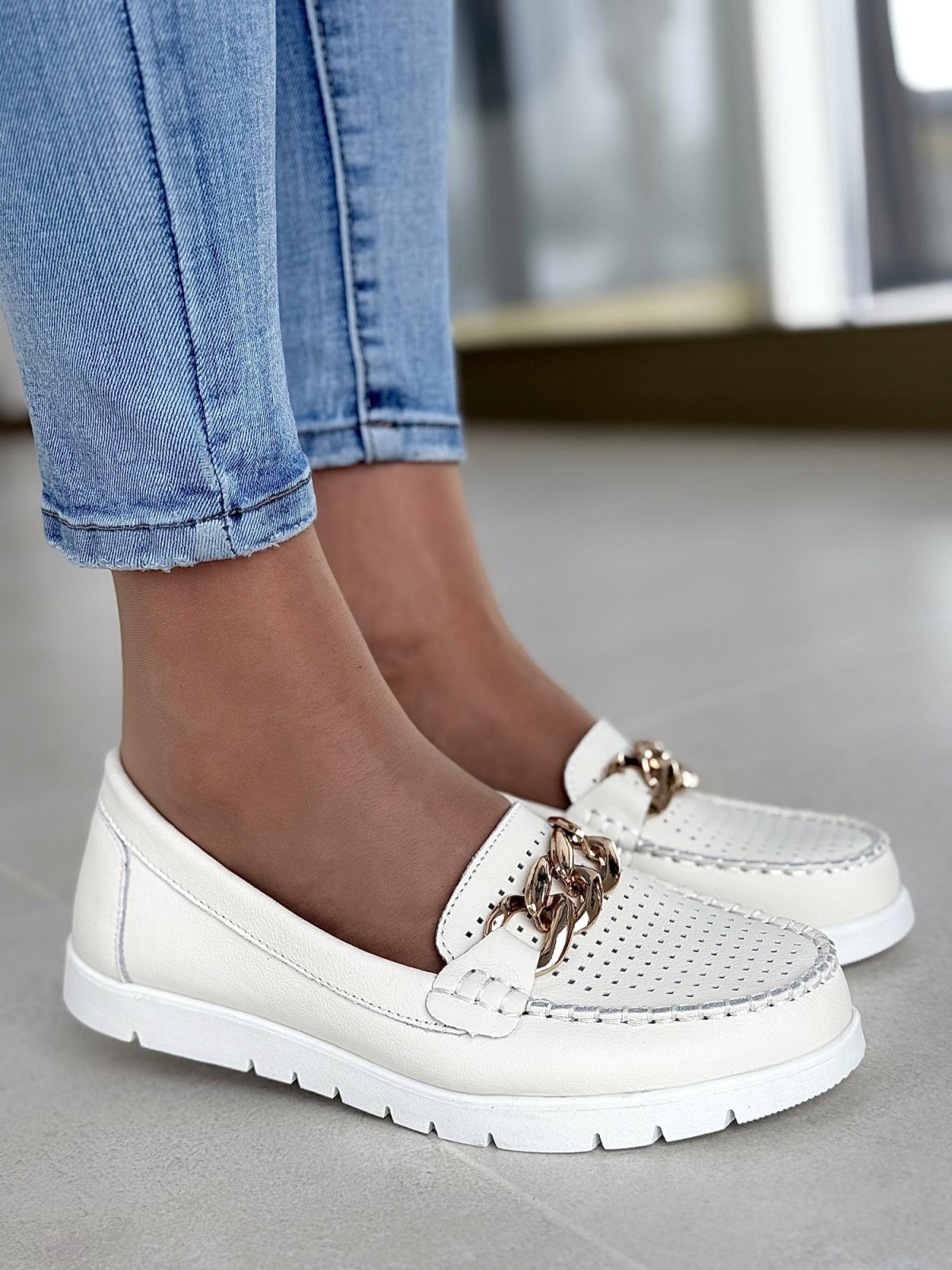 Mokasyny ze skóry naturalnej