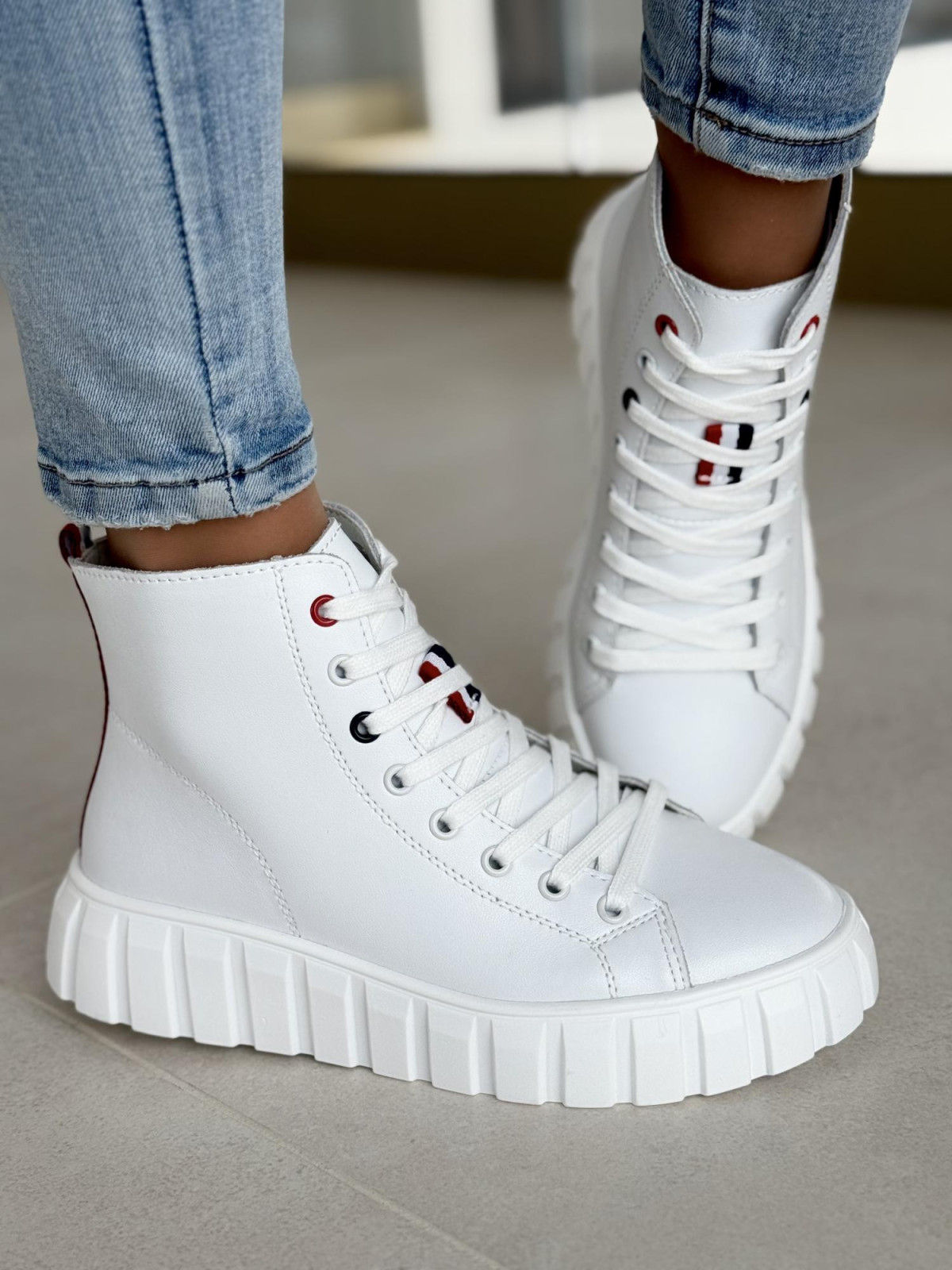 Sneakersy damskie ze skóry naturalnej