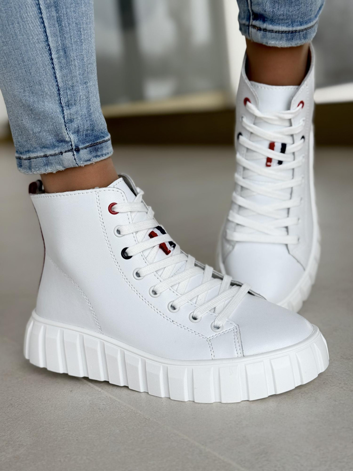 Sneakersy damskie ze skóry naturalnej