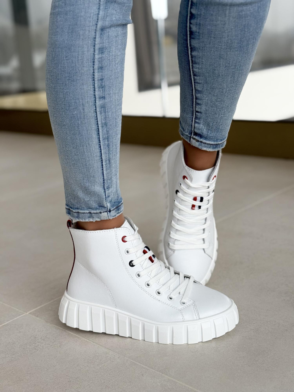 Sneakersy damskie ze skóry naturalnej