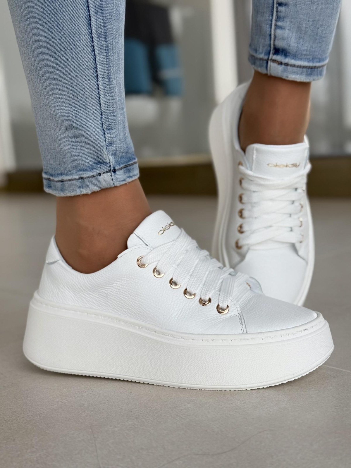 Sneakersy OLEKSY ze skóry Polskiej produkcji