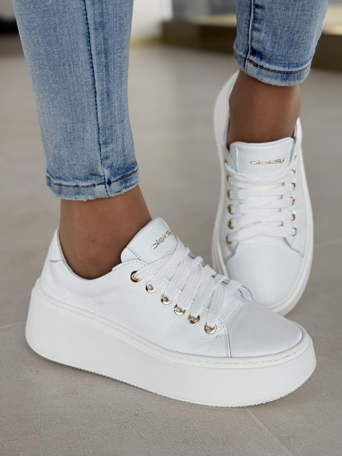 Sneakersy OLEKSY ze skóry Polskiej produkcji