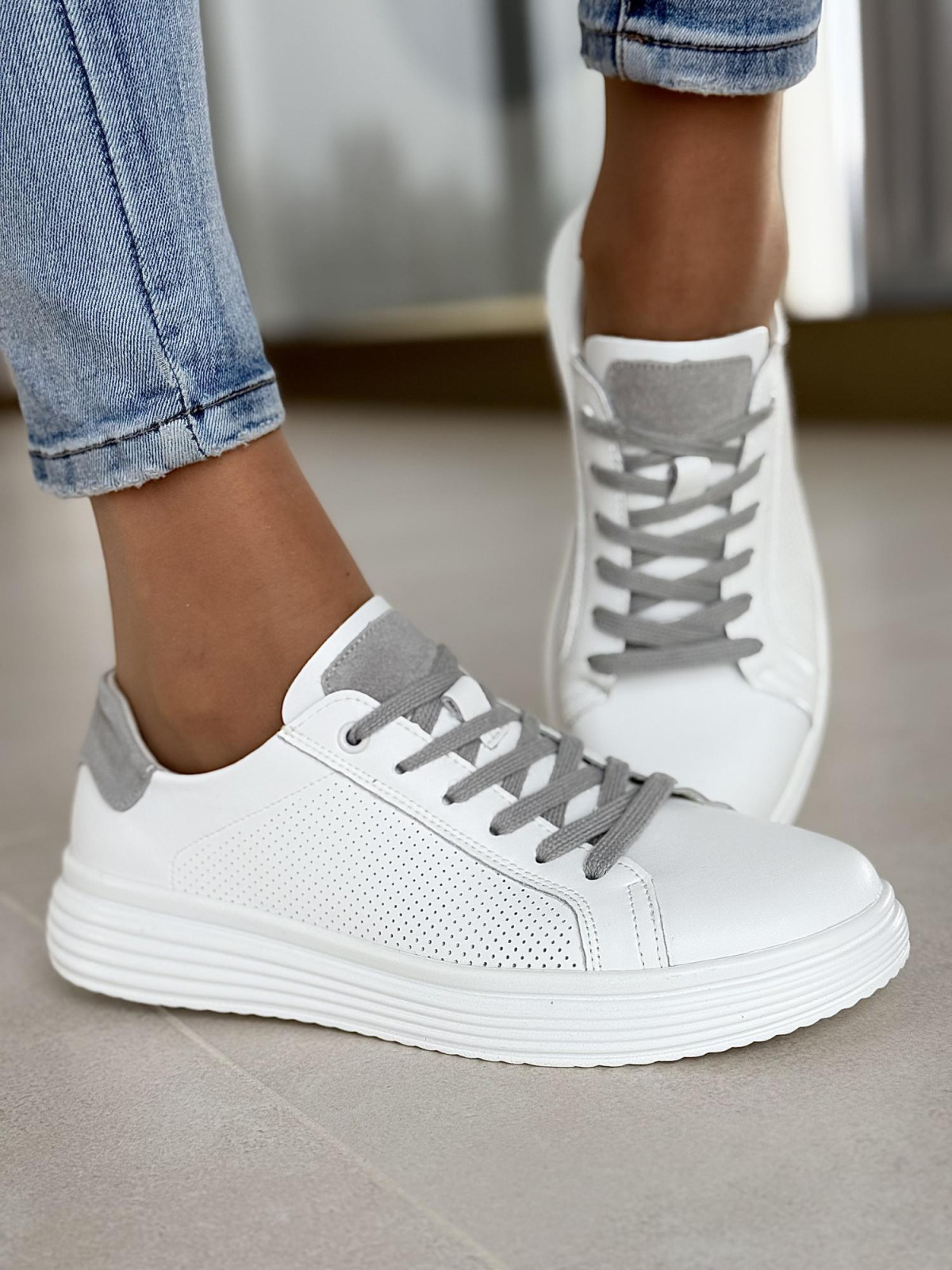 Sneakersy ze skóry naturalnej