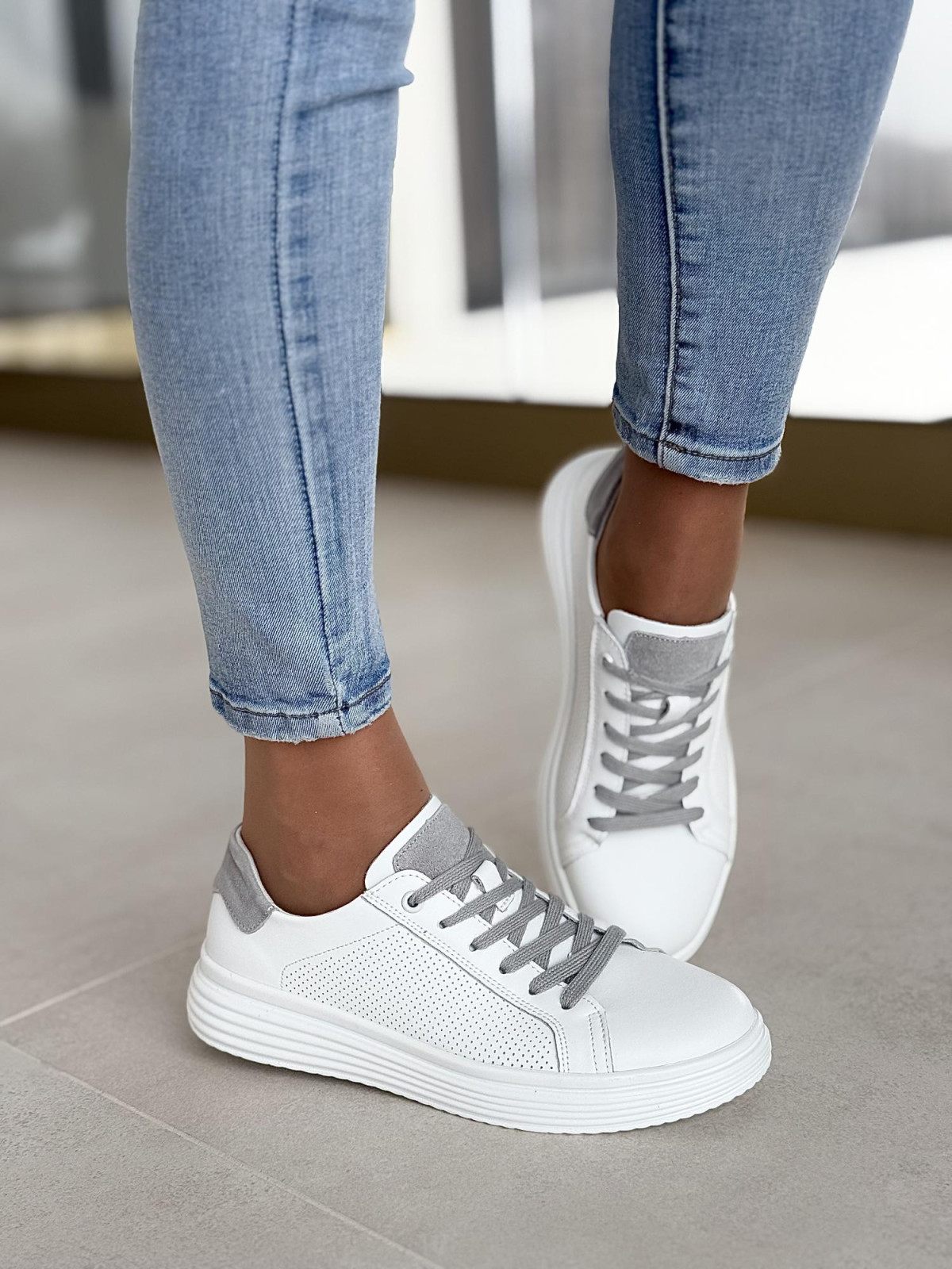 Sneakersy ze skóry naturalnej