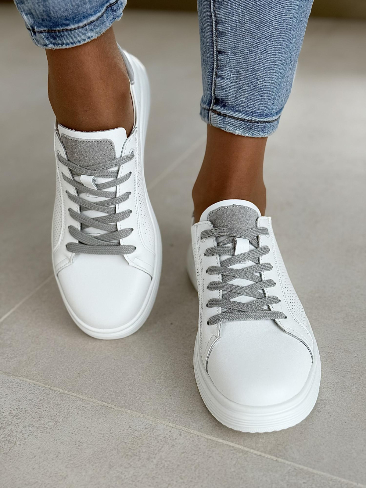 Sneakersy ze skóry naturalnej