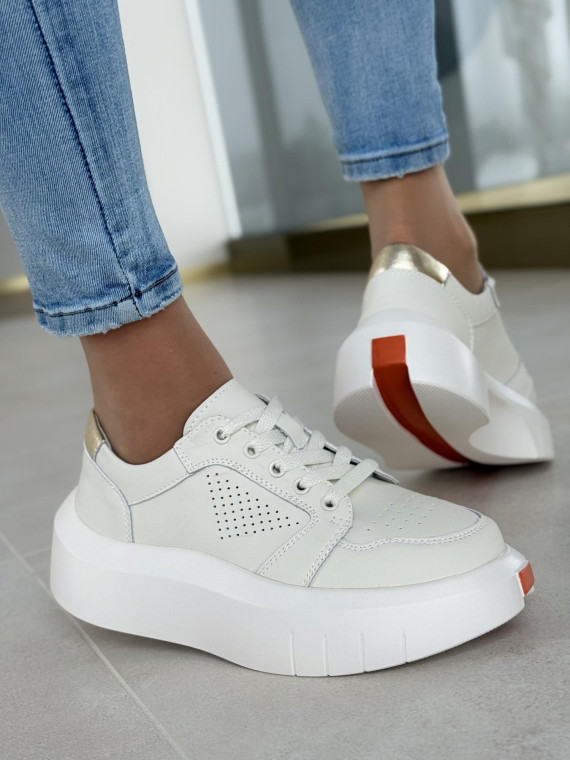 Nowoczesne sneakersy ze skóry naturalnej