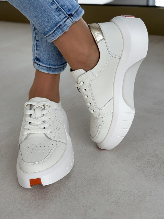 Nowoczesne sneakersy ze skóry naturalnej