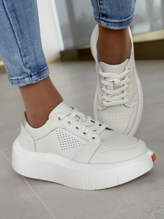 Nowoczesne sneakersy ze skóry naturalnej