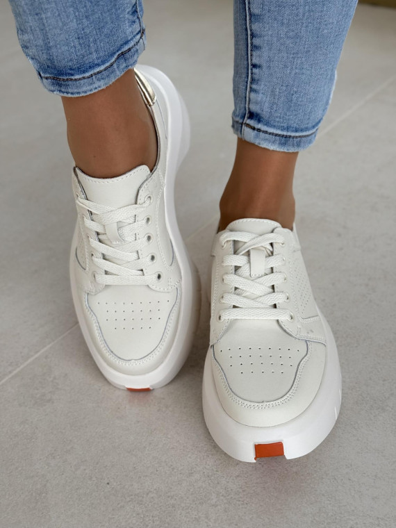 Nowoczesne sneakersy ze skóry naturalnej