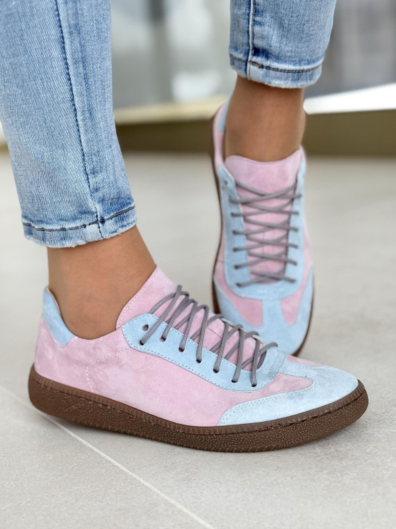 Multikolorowe miękkie sneakersy OLEKSY ze skóry naturalnej Polskiej produkcji