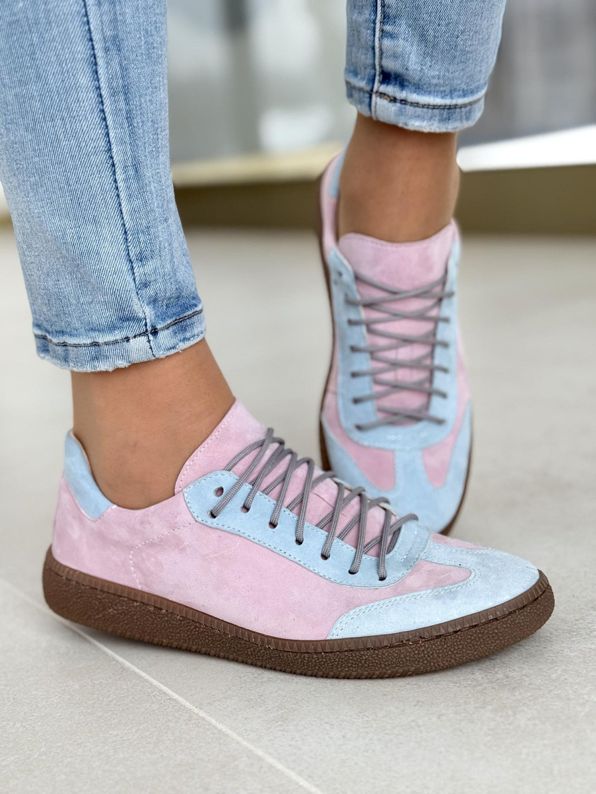 Multikolorowe miękkie sneakersy OLEKSY ze skóry naturalnej Polskiej produkcji