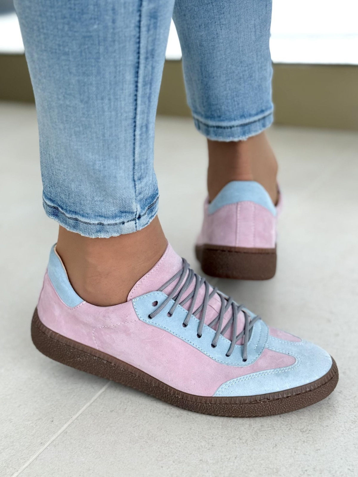 Multikolorowe miękkie sneakersy OLEKSY ze skóry naturalnej Polskiej produkcji