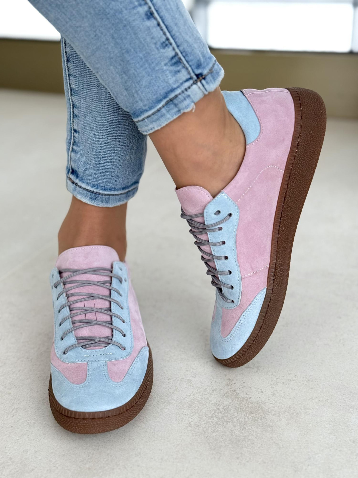 Multikolorowe miękkie sneakersy OLEKSY ze skóry naturalnej Polskiej produkcji