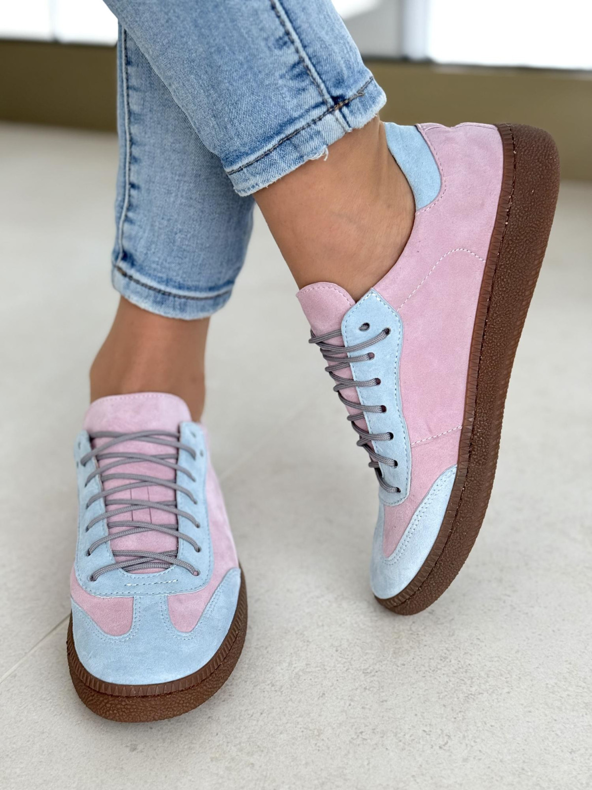 Multikolorowe miękkie sneakersy OLEKSY ze skóry naturalnej Polskiej produkcji