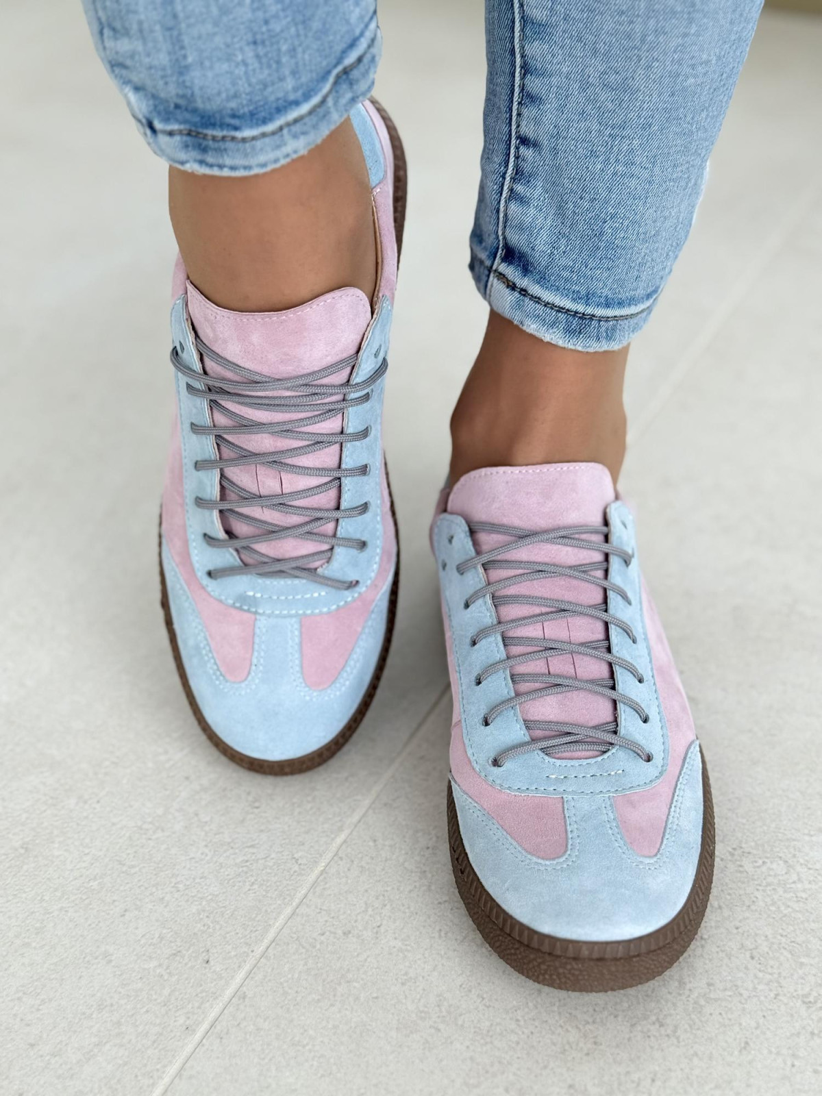 Multikolorowe miękkie sneakersy OLEKSY ze skóry naturalnej Polskiej produkcji