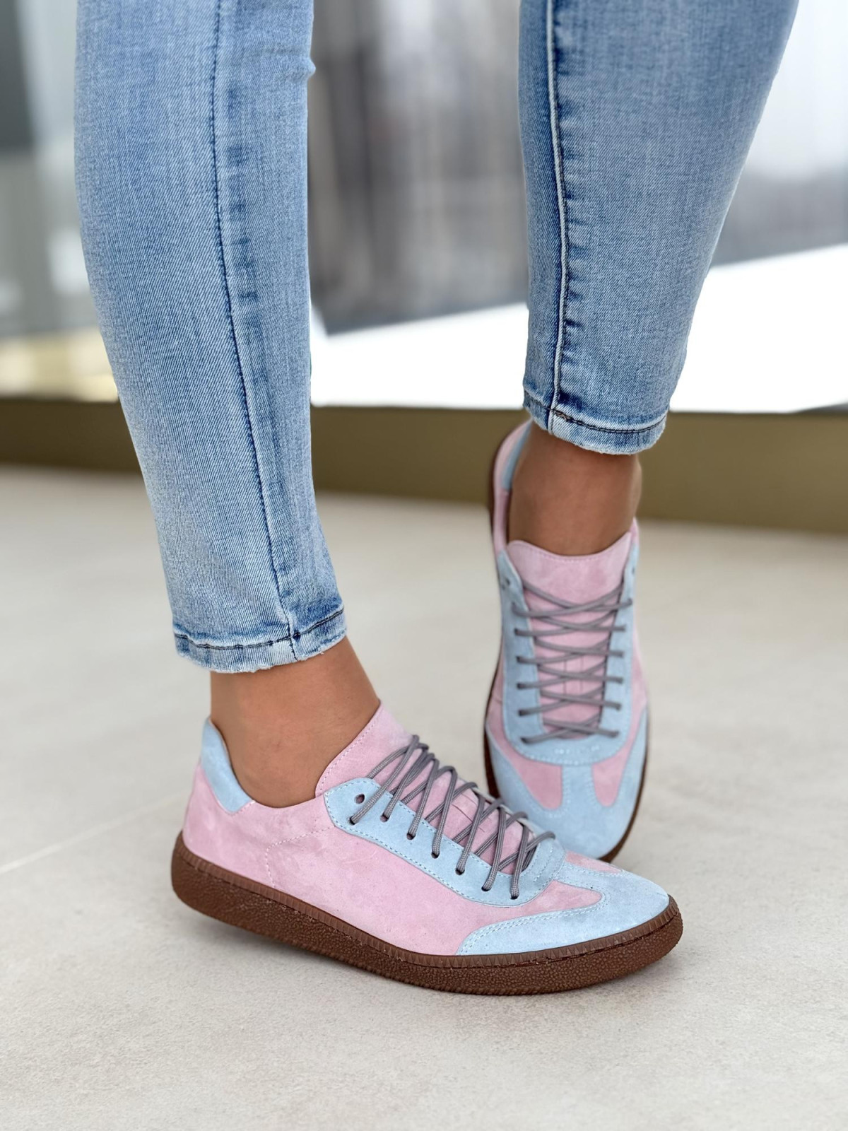 Multikolorowe miękkie sneakersy OLEKSY ze skóry naturalnej Polskiej produkcji