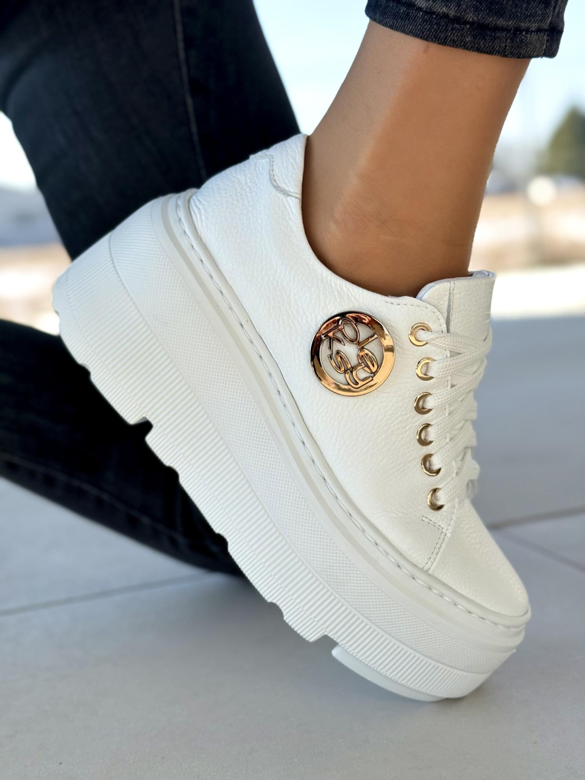 Sneakersy OLEKSY ze skóry Polskiej produkcji