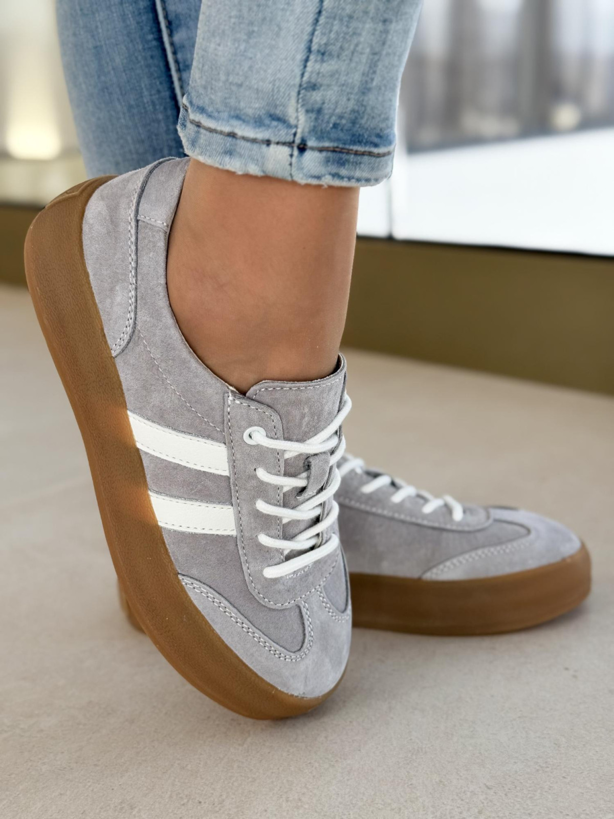 Sneakersy damskie ze skóry naturalnej