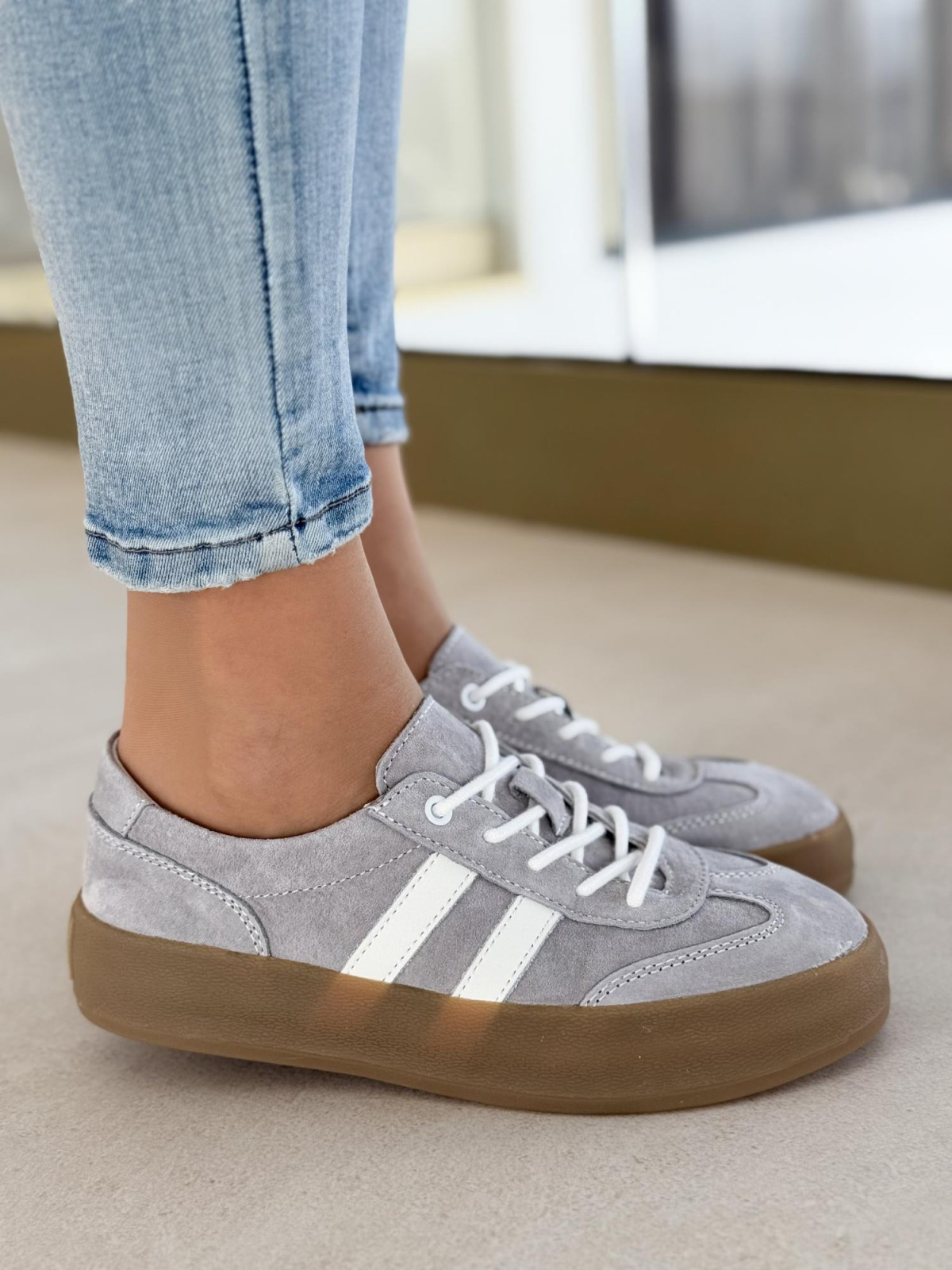 Sneakersy damskie ze skóry naturalnej