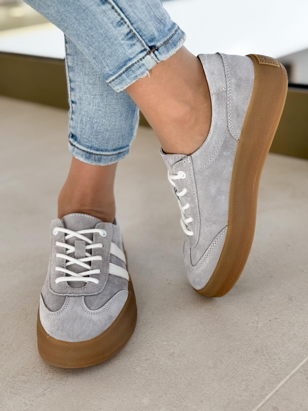 Sneakersy damskie ze skóry naturalnej