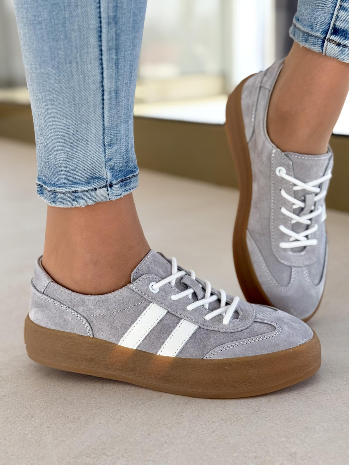 Sneakersy damskie ze skóry naturalnej