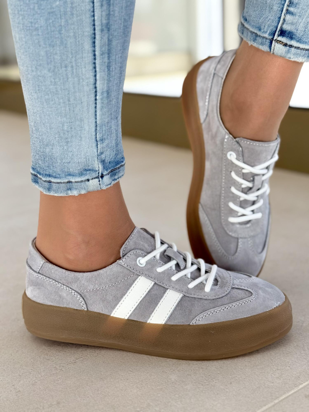 Sneakersy damskie ze skóry naturalnej