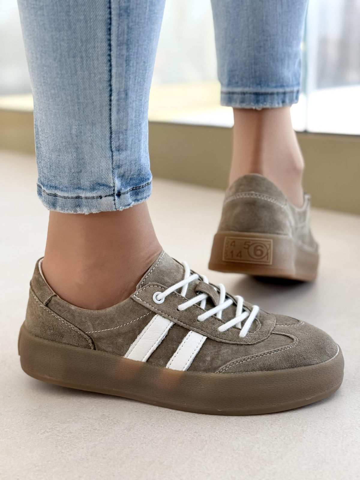 Sneakersy damskie ze skóry naturalnej