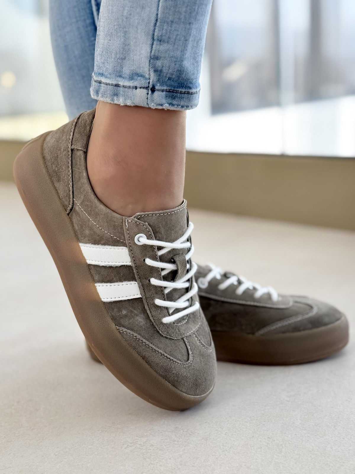 Sneakersy damskie ze skóry naturalnej