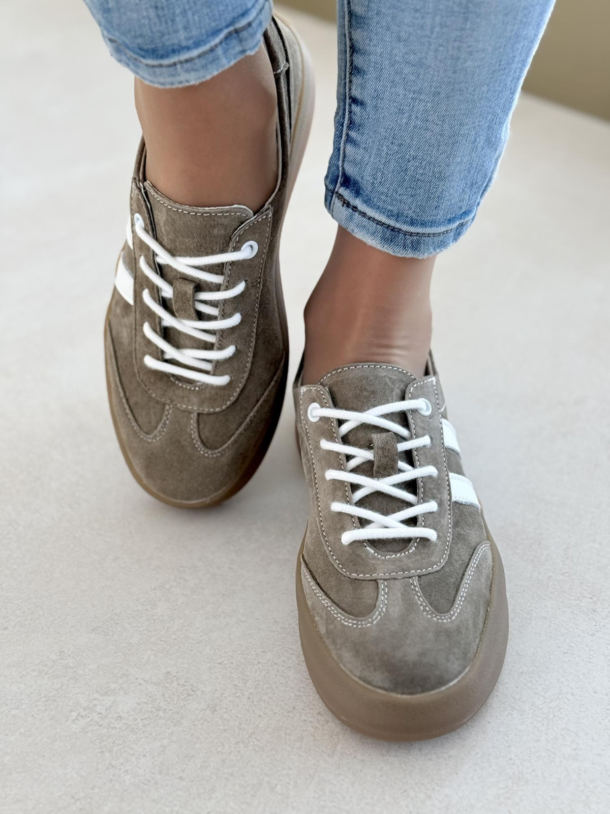 Sneakersy damskie ze skóry naturalnej