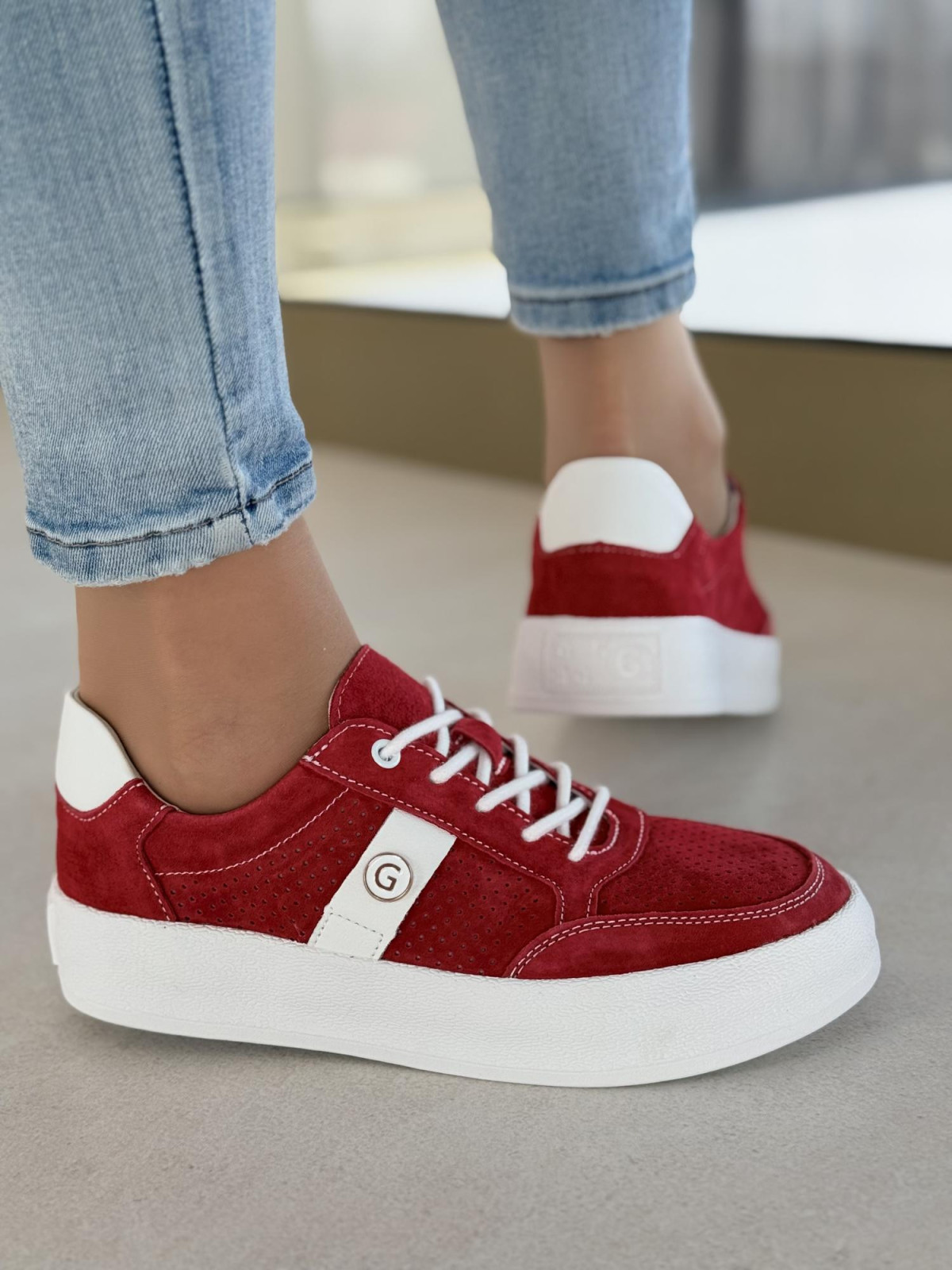 Sneakersy damskie ze skóry naturalnej