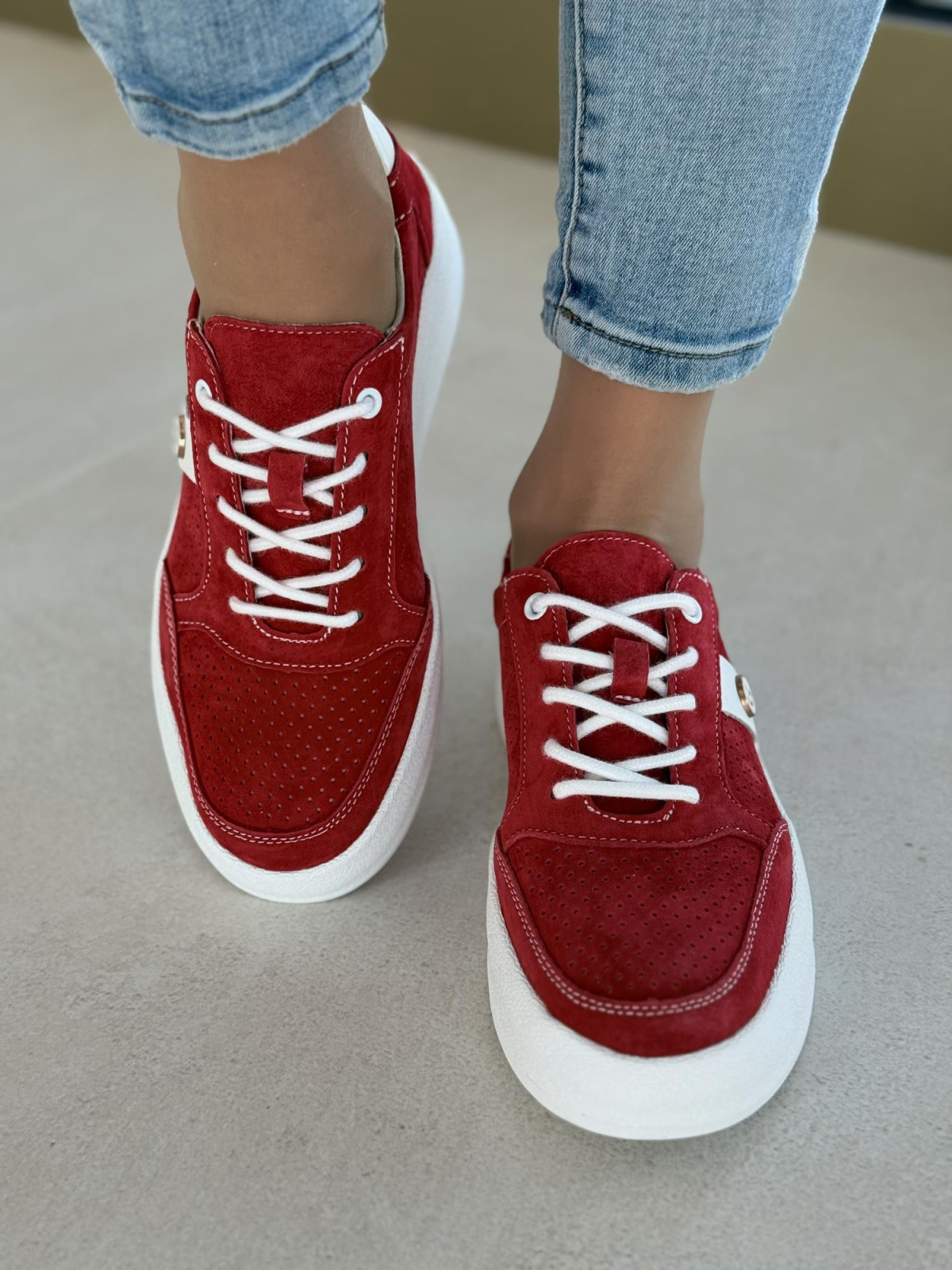 Sneakersy damskie ze skóry naturalnej