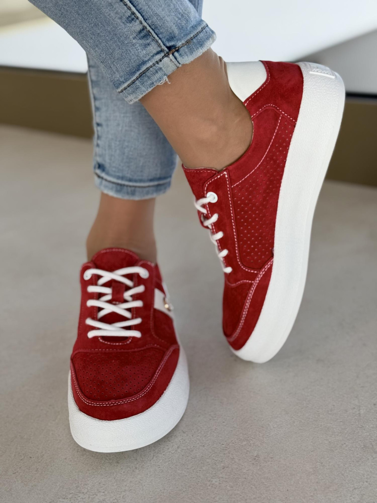 Sneakersy damskie ze skóry naturalnej