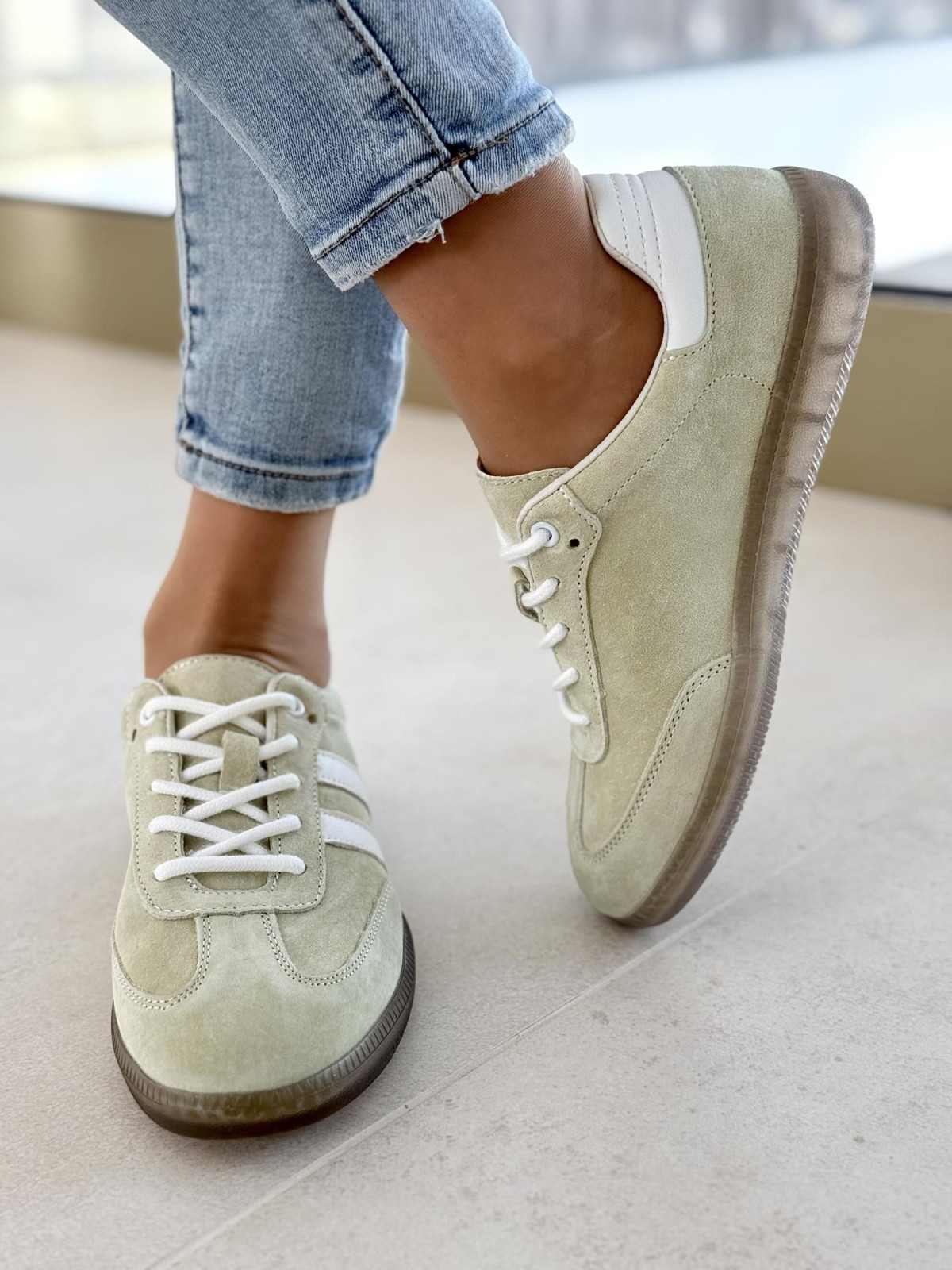 Sneakersy damskie ze skóry naturalnej