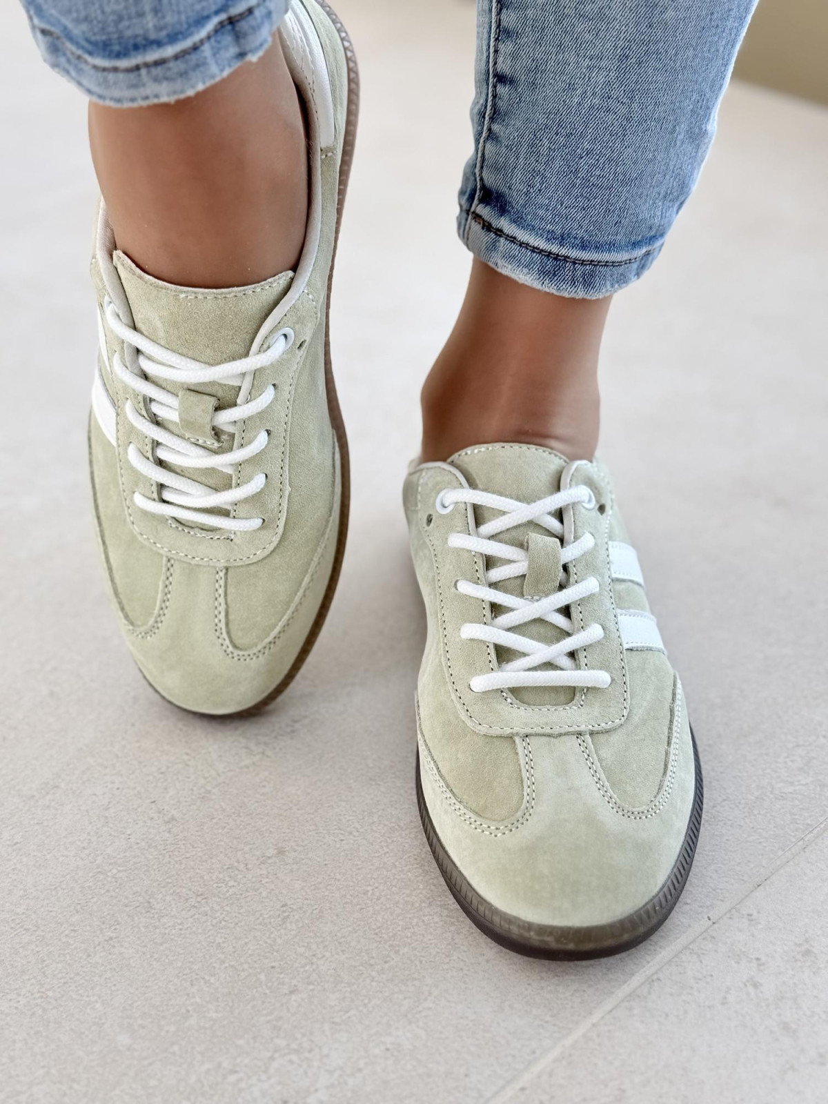 Sneakersy damskie ze skóry naturalnej