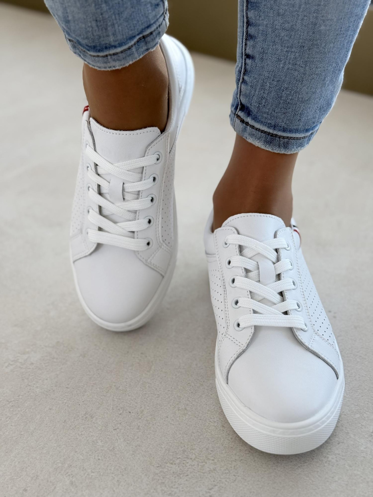 Sneakersy damskie ze skóry naturalnej